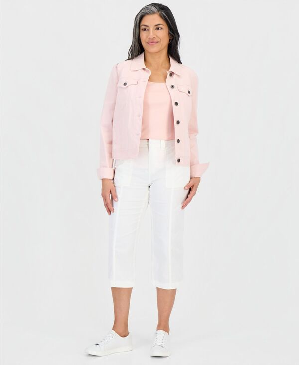 スタイルアンドコー レディース ボトムス カジュアルパンツ プチ キャップ Style & Co Petite Seam-Detail Utility Capri Pants Macy's Exclusive Bright White ホワイト|ReVida 店