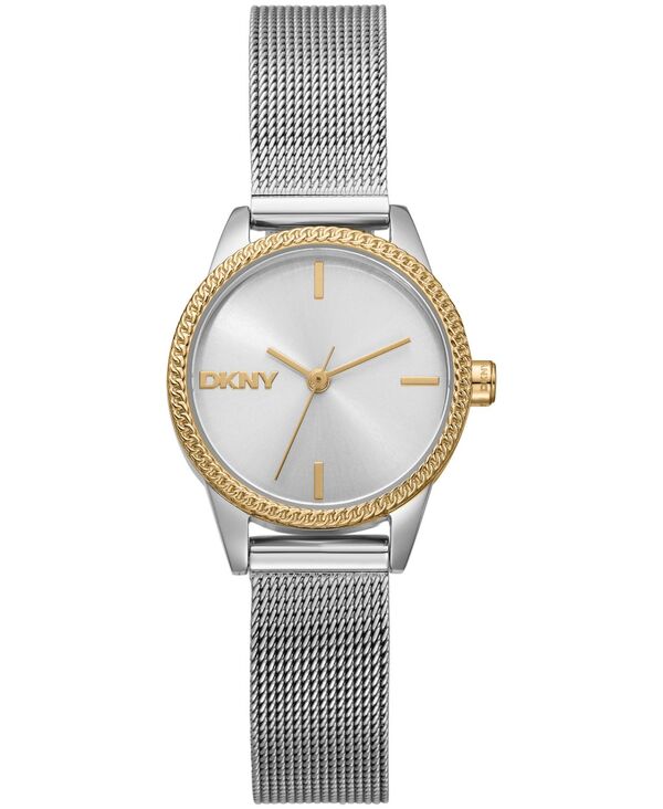 ダナ キャラン ニューヨーク レディース アクセサリー 腕時計 Tシャツ DKNY Women's Milanese Quartz Two-Tone Stainlessteel Watch 26mm Silver シルバー|ReVida 店