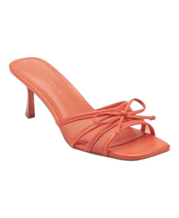 マークフィッシャー レディース シューズ スリッポン・ローファー サンダル 踵 Marc Fisher Women\u0027s Delphy Slip-On Kitten Heel Dressandals Orange オレンジ色