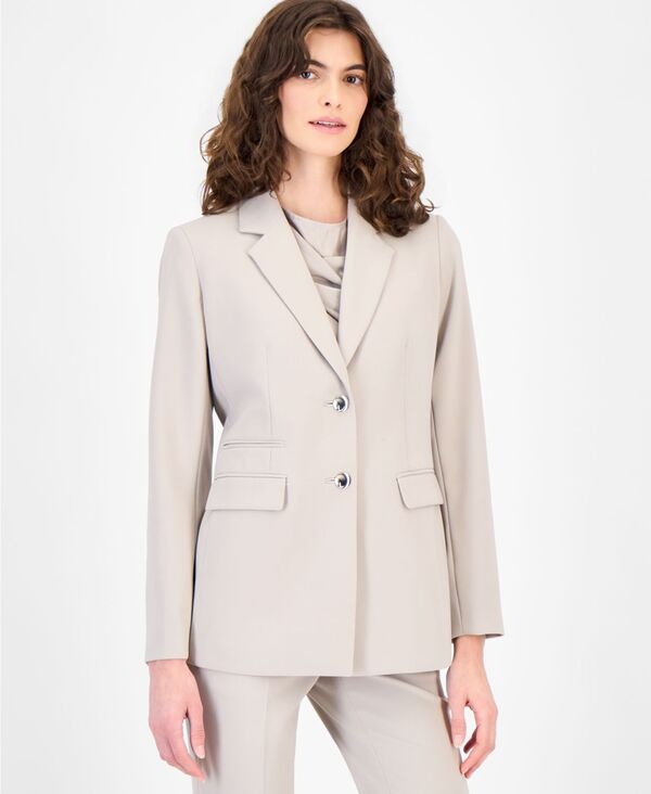 アンクライン レディース アウター ジャケット・ブルゾン プチ ブレザー Anne Klein Women's Two-Button Structured Stretch Blazeregular & Petite Porchini｜ReVida 店