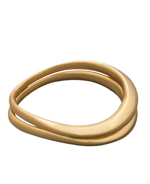 ダナ キャラン ニューヨーク レディース アクセサリー ブレスレット・バングル・アンクレット Donna Karanew York 2-Pc. Gold-Tone Molten Bangle Braceletset Gold ゴールド｜ReVida 店