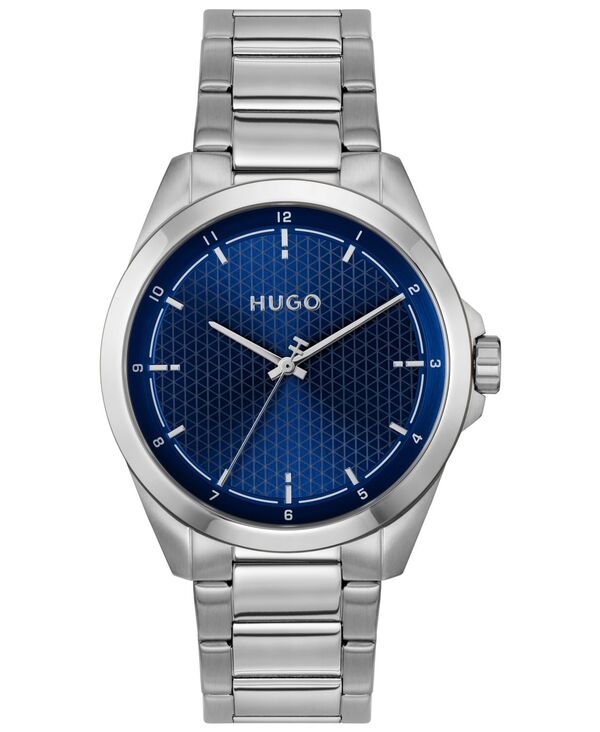 ヒューゴボス メンズ 付属物 ウオッチ ティーシャツ Hugo Boss Men\u0027seam Quartz Stainlessteel Watch 42.5粍 Silver しろがね色