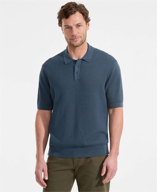 ランズ挙げ句の果て メンズ アウター 編み物・スウェーター スポーツシャツ Lands\u0027 End Men\u0027short Sleeve Fine Gauge Sweater Polo Deep ocean