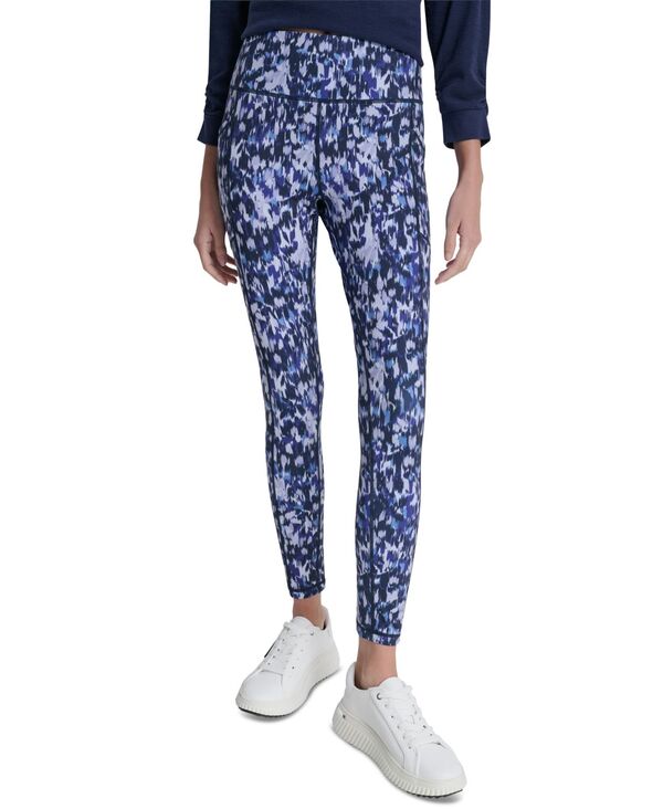 ダナ キャラン ニューヨーク レディース ボトムス カジュアルパンツ プリント DKNY Women's Printed High-Wasit Fitness Tights Pants Etch Floral Peacoat｜ReVida 店