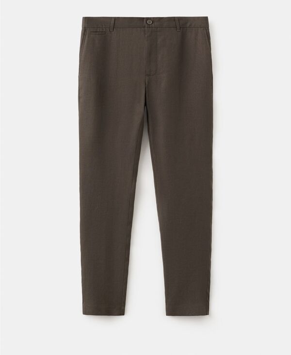 マンゴ メンズ ボトムス 心地好いズボン下 MANGO Men\u0027slim-Fit Pants Chocolate 黒茶