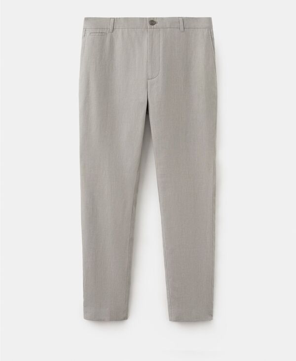 マンゴ メンズ ボトムス 心地好いズボン下 MANGO Men\u0027slim-Fit Pants Light Heather Grey 薄墨色