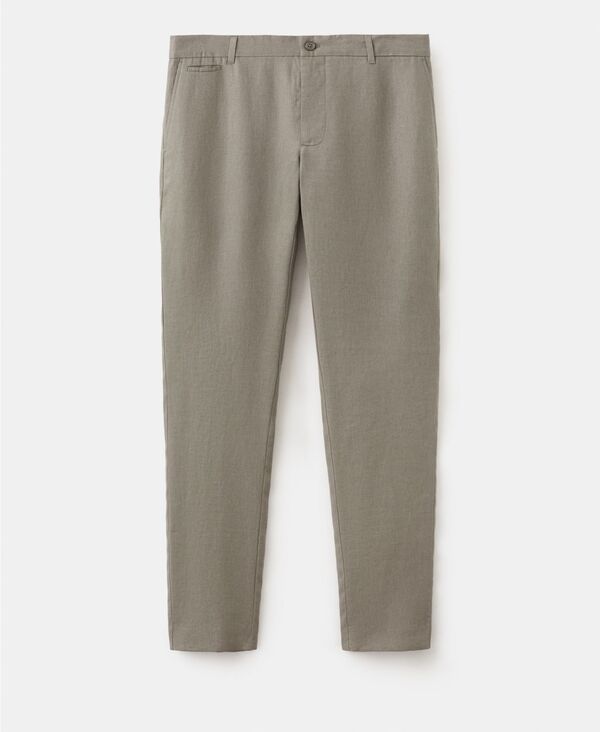 マンゴ メンズ ボトムス 心地好いズボン下 MANGO Men\u0027slim-Fit Pants Mink Grey 薄墨色