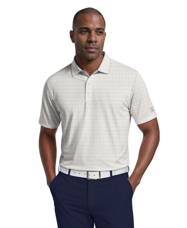 ピージーエーツアー メンズ トップス ポロシャツ プリント PGA TOUR Men's Confetti Print Golf Polo Shirt Bright White ホワイト|ReVida 店