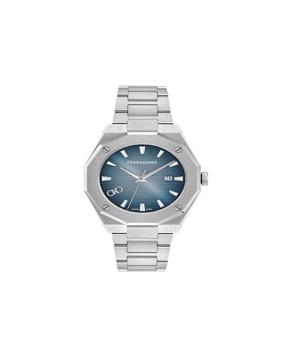 フェラガモ メンズ 添え物 ウオッチ ティーシャツ Ferragamo Men\u0027silver Stainlessteel Bracelet Watch 40粍 Silver しろがね色