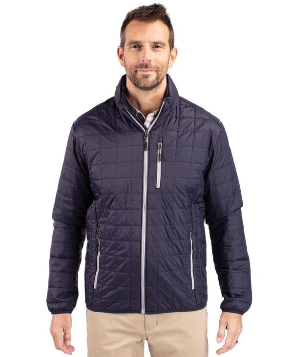 裁断師アンドうしろ側 メンズ アウター 上衣・上衣 トール Cutter \u0026 Buck Big \u0026 Tall Cutter and Buck Rainier PrimaLoft Insulated Long Sleeve Puffer Jacket Dark navy/silver 米国海軍