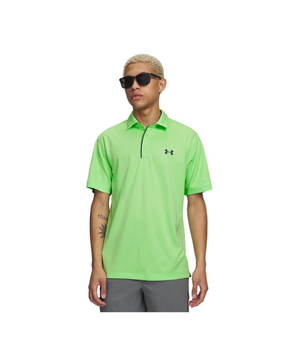 アンダーアーマー メンズ トップス ポロシャツ 半袖 Under Armour Men's Tech Short-Sleeve Polo Shirt Lumos Lime ライム｜ReVida 店