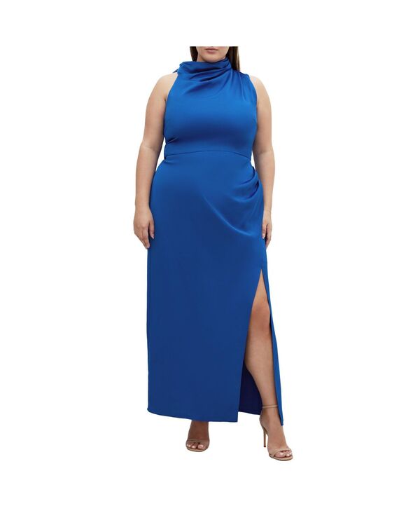 シティーシック レディース トップス ワンピース プラスサイズ マキシ CITY CHIC Plusize Modern Darling Maxi Dress Ultra blue ブルー｜ReVida 店