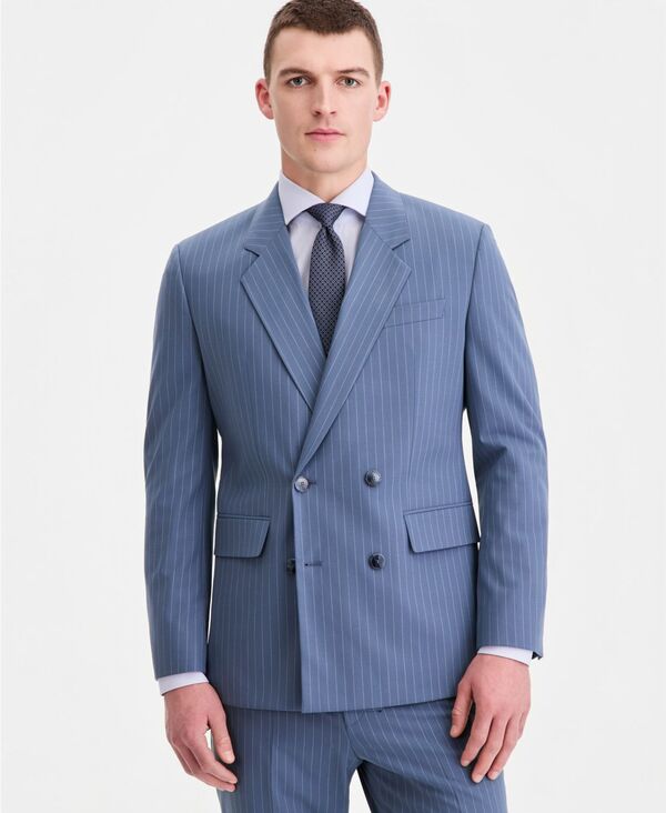 ヒューゴボス メンズ アウター 上衣・上衣 Hugo Boss Men\u0027s Modern-Fit Double Breasted Suit Jacket Open Blue 青色