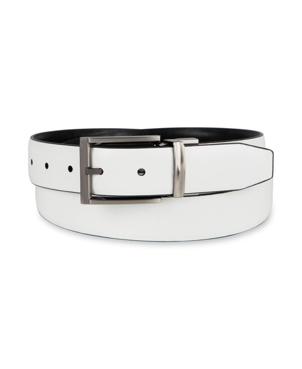 アルファニ メンズ 佩び物 胴締め Alfani Men\u0027s Tonal-Buckle Belt White/Black 白いこと