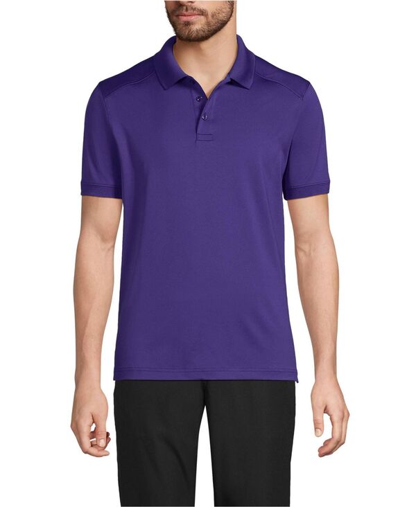 ランズ挙げ句のはて メンズ トップス スポーツシャツ Lands\u0027 End Men\u0027short Sleeve Rapidry Polo Shirt Deepurple パープル