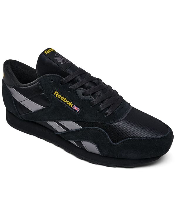 リーボック メンズ シューズ スニーカー ナイロン Reebok Men\u0027s Classic Nylon Casual Sneakers from Finish Line Black Grey 黒いこと