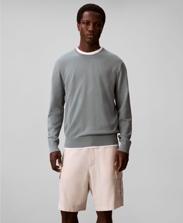 カルバンクライン メンズ アウター 編み物・プルオーバー 労働者の一団のど首 Calvin Klein Men\u0027supima Crewneck Sweater Frosted Spruce