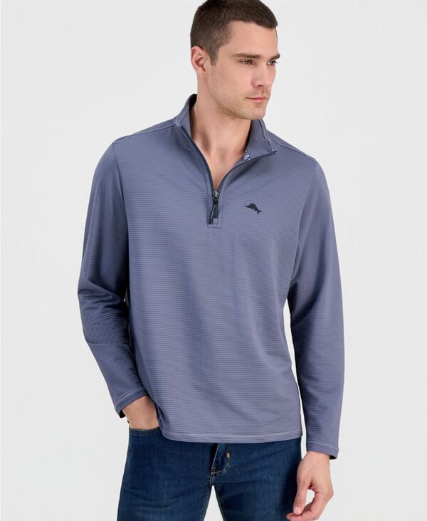 トッミーバハマ メンズ アウター 編み物・プルオーバー Tommy Bahama Men\u0027s Costa Wave Half-Zip Top Turbulence