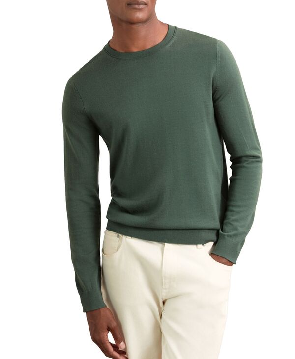 レイス メンズ アウター ニット・セーター ウール REISS Men's Wessex Merino-Wool Crew-Neck Jumper Kale Green グリーン｜ReVida 店 23,660円