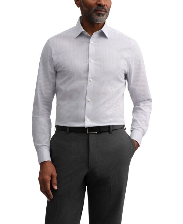 カルバンクライン メンズ トップス プルオーバー Calvin Klein Men\u0027s Performance Wrinkle-Free Slim-Fit Dresshirt Gray 薄墨色