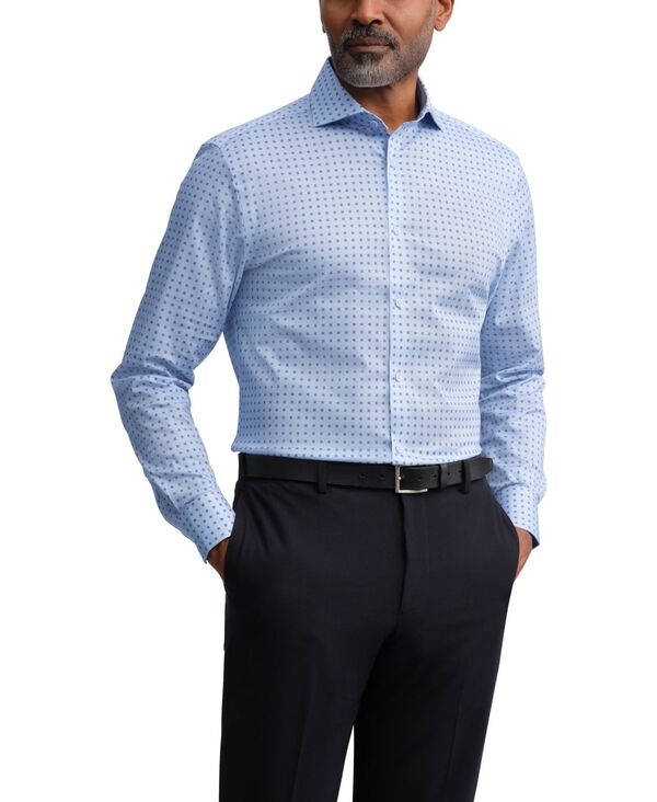 テッドベーカー メンズ トップス プルオーバー Ted Baker Men\u0027s Premium Non-Iron Slim-Fit Dresshirt Blue Geo Dots 青色