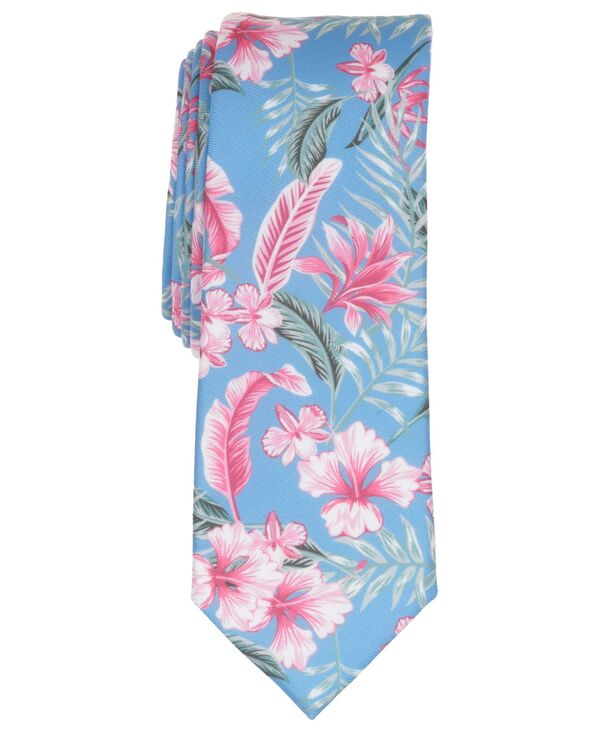 赤ちょうちんスリー メンズ 佩び物 タイ 御花柄 御花 Bar III Men\u0027s Hayes Floral Pattern Tie Light Blue 青色