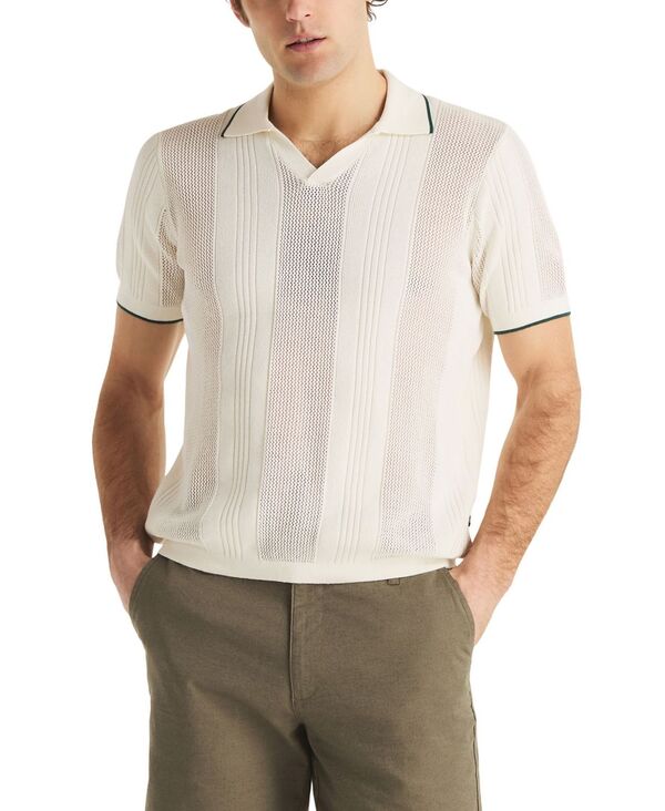 ナウティカ メンズ アウター 編み物・ティーシャツ 半袖 Nautica Men\u0027short-Sleeve Sweater Sail White 白いこと