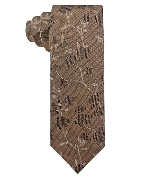 ヴァンハウセン メンズ 添え物 タイ お花柄 お花 Van Heusen Men\u0027s Tonal Floral Slim Tie Taupe トープ