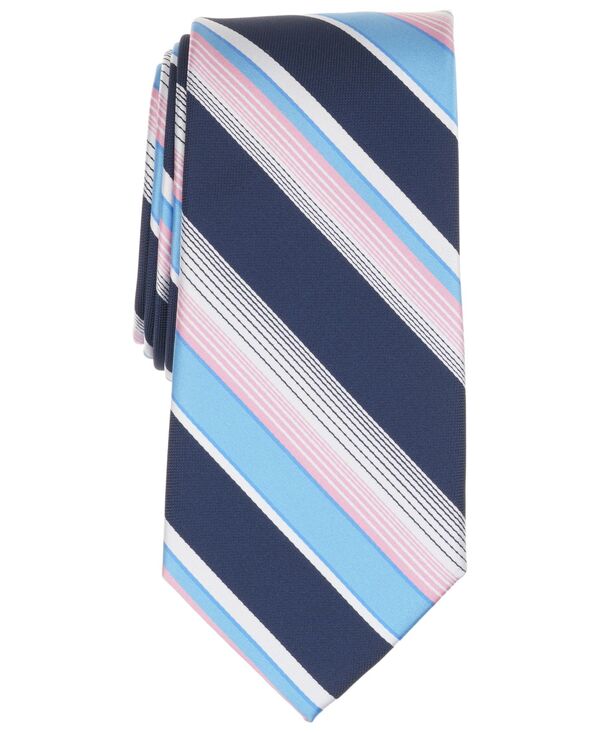 ペリーエリス メンズ 添え物 タイ Perry Ellis Portfolio Men\u0027s Hubbard Striped Tie Navy/Pink/Blue 米国海軍
