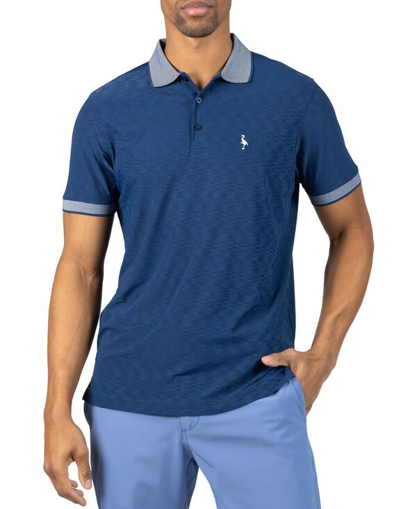 テーラーバード メンズ トップス ポロシャツ Tailorbyrd Men's Tech Slub Textured Performance Polo Navy ネイビー｜ReVida 店