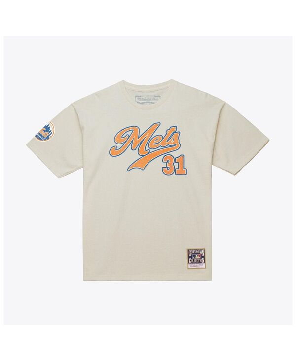 ミッチェル\u0026ネス メンズ トップス ティーシャツ Mitchell \u0026 Ness Men\u0027s Mike Piazza Cream New York Mets Cooperstown Collection Throwback Name \u0026 Number T-Shirt Cream 皮膚軟化剤