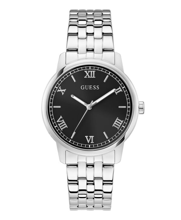 ゲス メンズ 佩び物 ウォッチ GUESS Men\u0027silver-Tone Analog Watch 40粍 Silver しろがね色