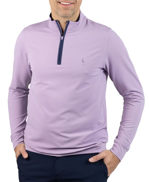 仕立て屋小鳥 メンズ アウター 編み物・ティーシャツ ハーフジップ Tailorbyrd Men\u0027s Micro Grid Textured Performance Quarter Zip Blush lavender 毛はらい