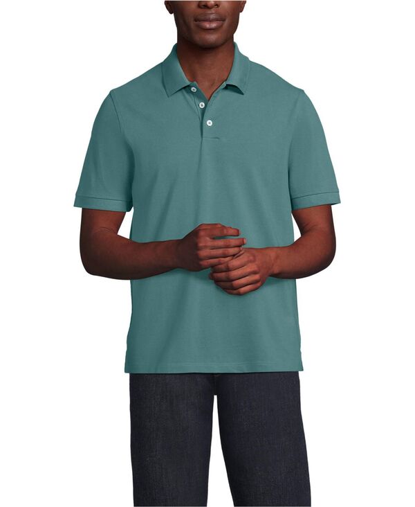 ランズ挙げ句の果て メンズ トップス スポーツシャツ メッシュ Lands\u0027 End Men\u0027short Sleeve Performance Mesh Pique Polo Tourmaline
