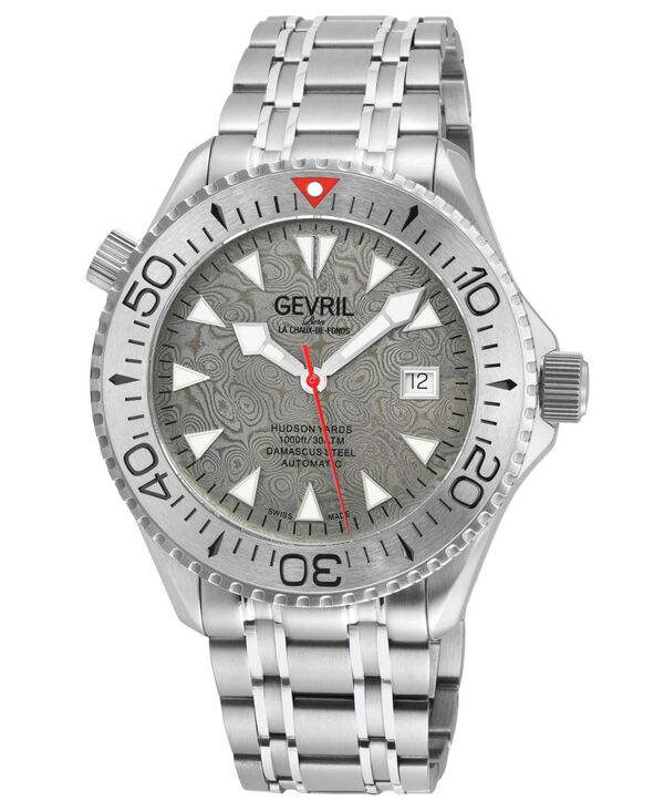 ジェビル メンズ 付属物 ウオッチ Gevril Men\u0027s Hudson Yardswiss Automatic Bracelet Watch Silver しろがね色