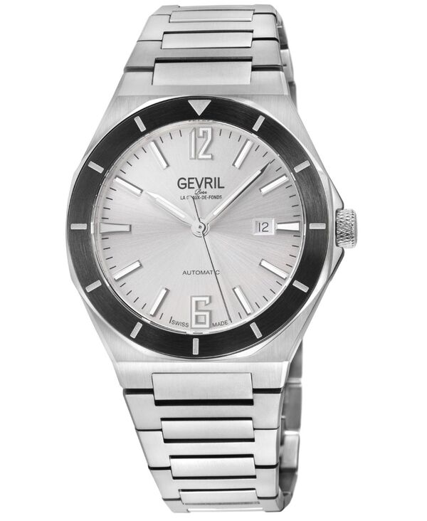 ジェビル メンズ 添え物 ウオッチ Gevril Men\u0027s High Line Swiss Automatic Bracelet Watch Silver しろがね色