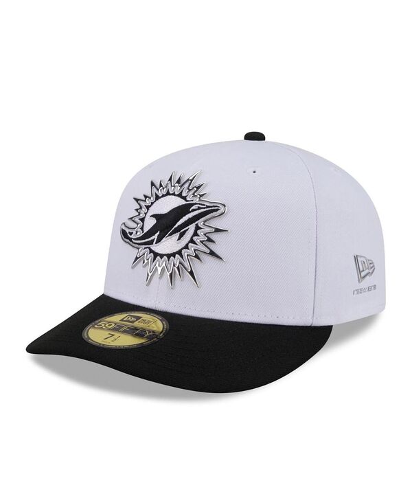 ニュー内鰓 メンズ 添え物 かぶり笠 New Era Men\u0027s White/Black Miami Dolphins 2026 NFL Draft Pre-Curved 59FIFTY Fitted Hat White Black 白いこと
