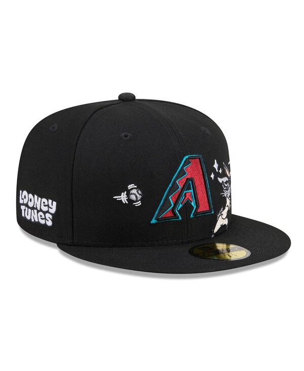 ニュー内鰓 メンズ 添え物 かぶり笠 New Era Men\u0027s Black Arizona Diamondbacks Looney Tunes Bugs Bunny 59FIFTY Fitted Hat Black 黒いこと