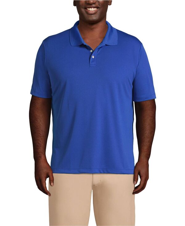 ランズ挙げ句の果て メンズ トップス スポーツシャツ トール Lands\u0027 End Big \u0026 Tall School Uniform Short Sleeve Solid Active Polo Shirt Dark cobalt blue 青み