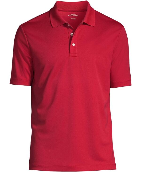 ランズ挙げ句の果て メンズ トップス スポーツシャツ トール Lands\u0027 End Big \u0026 Tall School Uniform Short Sleeve Solid Active Polo Shirt Rich red 赤いこと