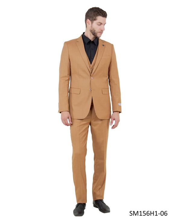 ステイシーアダムス メンズ アウター 上衣・上衣 ズボン下 より良い Stacy Adams Men\u0027solid Textured 3-Piece Jacket With Solid Vest And Pantsuit Notch Lapel Coffee 珈琲