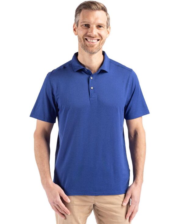 切断機アンドうしろ側 メンズ トップス スポーツシャツ Cutter \u0026 Buck Men\u0027s Cutter and Buck Coastlinepicomfort Recycled Polo Tour blue 青碧