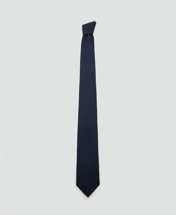 マンゴ メンズ 付属品 タイ 羊毛 MANGO Men\u0027solid Wool Blend Necktie Navy 米国海軍