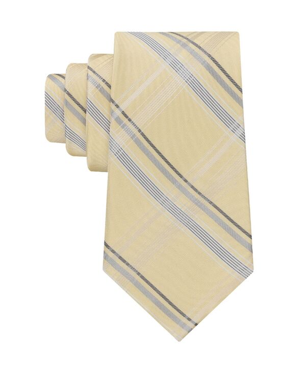 カルバンクライン メンズ 添え物 タイ Calvin Klein Men\u0027s Gaze Plaid Classic Tie Yellow 黄色