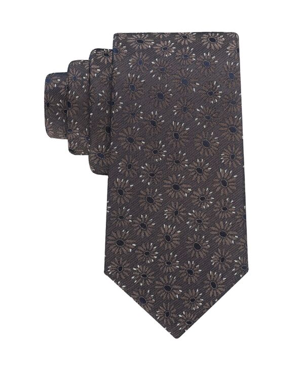 カルバンクライン メンズ 添え物 タイ お花柄 お花 Calvin Klein Men\u0027s Margot Floral Classic Tie Brown 赤銅色