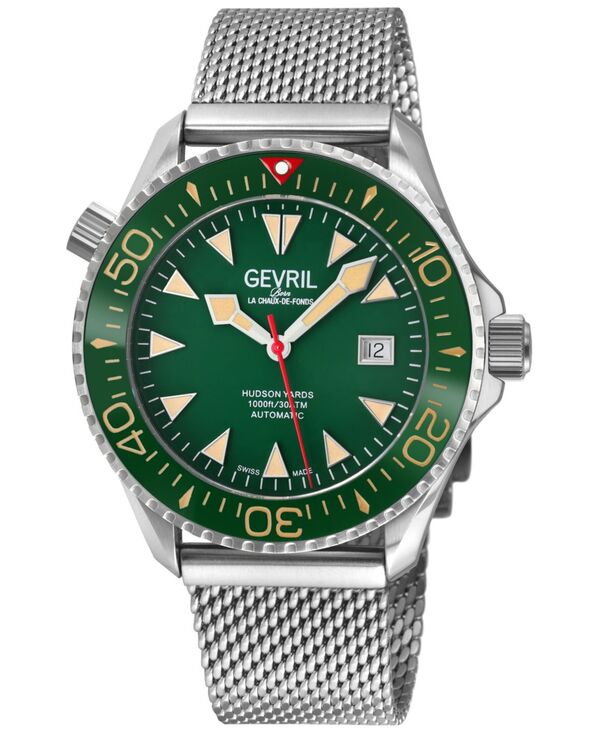 ジェビル メンズ 佩び物 ウォッチ メッシュ Gevril Men\u0027s Hudson Yardswiss Automatic Silver Mesh Band Watch Silver しろがね色