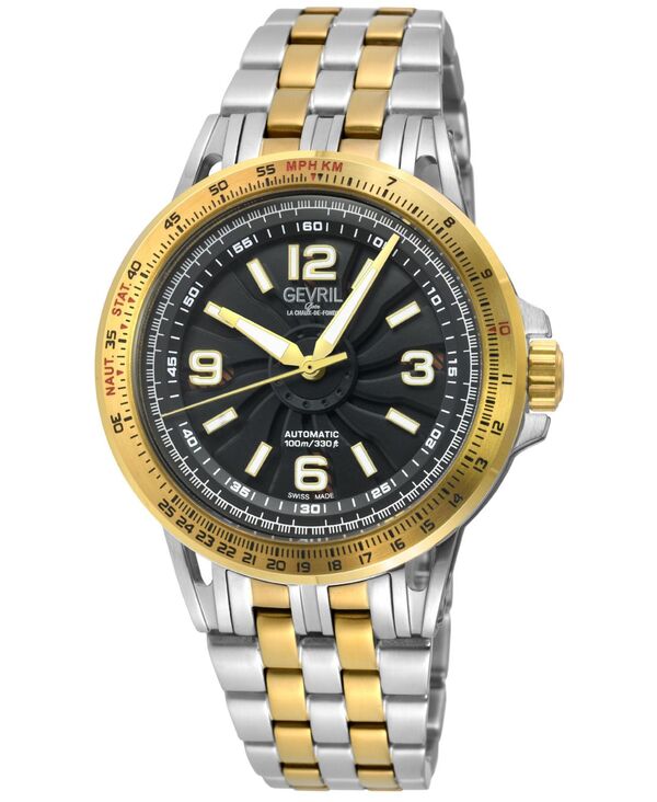 ジェビル メンズ 佩び物 ウォッチ Gevril Men\u0027s Wind master Swiss Automatic Two toned SS IPYG Bracelet Watch No Color