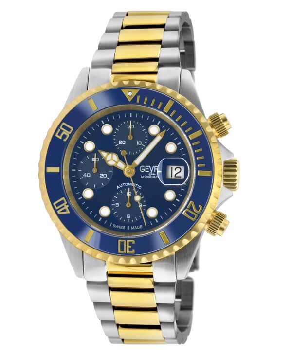 ジェビル メンズ 佩び物 ウォッチ Gevril Men\u0027s Wall Street Chrono Swiss Automatic Two toned SS IPYG Bracelet Watch No Color