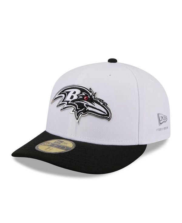 ニュー内鰓 メンズ 添え物 かぶり笠 New Era Men\u0027s White/Black Baltimore Ravens 2026 NFL Draft Pre-Curved 59FIFTY Fitted Hat White Black 白いこと