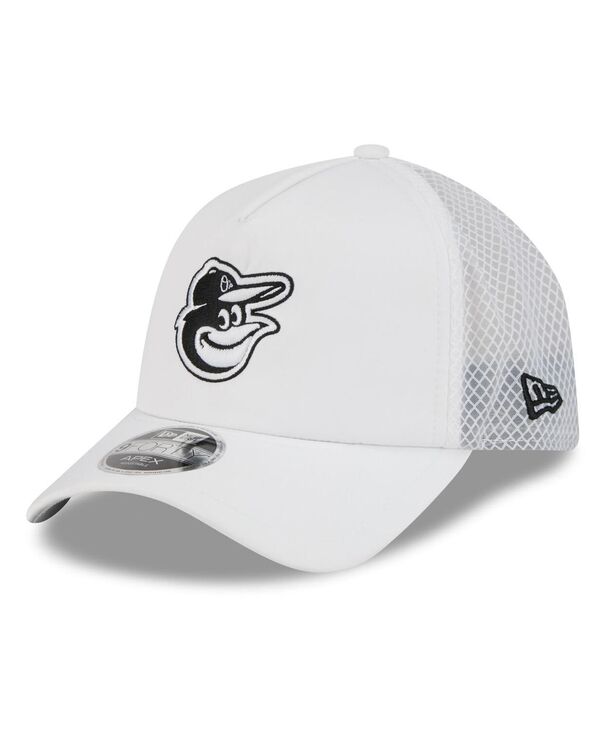 ニュー内鰓 メンズ 付属物 鳥打ち帽 New Era Men\u0027s White Baltimore Orioles 2026 Batting Practice Apex 9FORTY Adjustable Trucker Hat White 白いこと